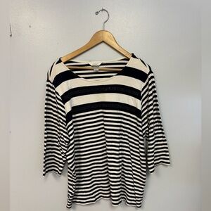 🚨CLEARANCE 0124-191 Navy and white Striped CJ Banks Top